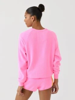 Aviator Nation Women's 5 Stripe Crew Sweatshirt 16 Aviator Nation Women's 5 Stripe Crew Sweatshirt -ST.BERNARD Clothing SWRS5xNEONPINKNEONPINKYELLOWxAlt1 139866993