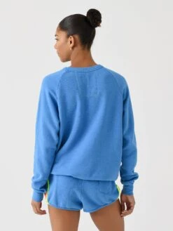 Aviator Nation Women's 5 Stripe Crew Sweatshirt 12 Aviator Nation Women's 5 Stripe Crew Sweatshirt -ST.BERNARD Clothing SWRS5xOCEANNEONPINKYELLOWxAlt3 140464942