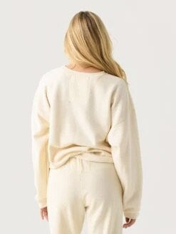 Aviator Nation Women's Glitter Heart Relaxed Crew Sweatshirt -ST.BERNARD Clothing SWRXGLTHTxVINTAGEWHITESILVERxAlt3 147759167