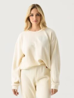 Aviator Nation Women's Glitter Heart Relaxed Crew Sweatshirt