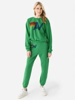 Aviator Nation Women's Logo Relaxed Crew Sweatshirt 15 Aviator Nation Women's Logo Relaxed Crew Sweatshirt -ST.BERNARD Clothing SWRXLOxKELLYGREENxAlt1 116363480