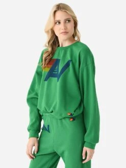Aviator Nation Women's Logo Relaxed Crew Sweatshirt 16 Aviator Nation Women's Logo Relaxed Crew Sweatshirt -ST.BERNARD Clothing SWRXLOxKELLYGREENxAlt2 116363481
