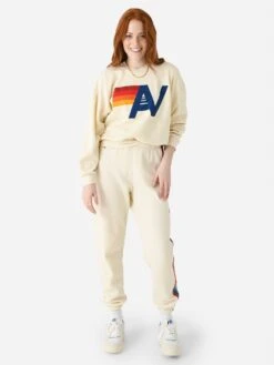 Aviator Nation Women's Logo Relaxed Crew Sweatshirt 11 Aviator Nation Women's Logo Relaxed Crew Sweatshirt -ST.BERNARD Clothing SWRXLOxVINTAGEWHITExAlt2 119369466