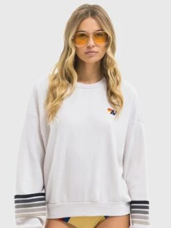 Aviator Nation Women's Rugby Stitch 2 Relaxed Crew Sweatshirt