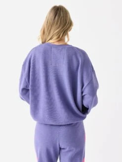 Aviator Nation Women's Logo Stitch Relaxed Crew Sweatshirt -ST.BERNARD Clothing SWRXSTLOxLAVENDERxAlt3 136049175