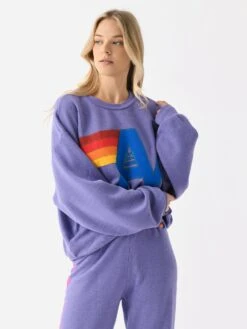 Aviator Nation Women's Logo Stitch Relaxed Crew Sweatshirt