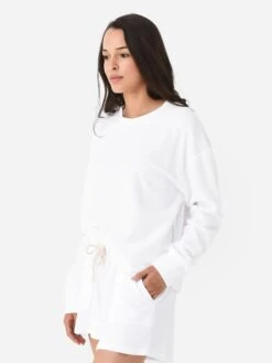 Perfect White Tee Women's Emmy Reverse French Terry Sweatshirt -ST.BERNARD Clothing T145 EMMYxWHITExAlt2 99351163