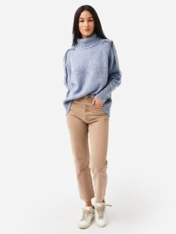 Women’s Brochu Walker Odene Fringe Turtleneck Sweater 10 Women’s Brochu Walker Odene Fringe Turtleneck Sweater -ST.BERNARD Clothing TCR2990xLUCIABLUEMELANGExAlt2 78958572