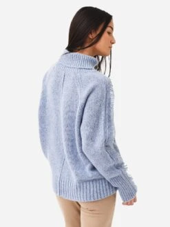 Women’s Brochu Walker Odene Fringe Turtleneck Sweater 12 Women’s Brochu Walker Odene Fringe Turtleneck Sweater -ST.BERNARD Clothing TCR2990xLUCIABLUEMELANGExAlt4 78958574
