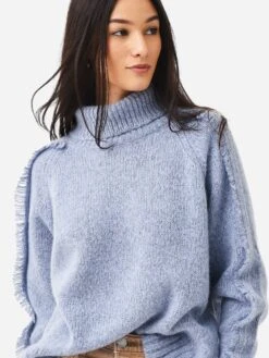 Women’s Brochu Walker Odene Fringe Turtleneck Sweater