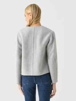 Vince Women's Italian Wool-Blend Collarless Jacket -ST.BERNARD Clothing V082091596xHEATHERSTONEGREYxAlt3 145934587