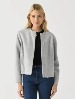 Vince Women's Italian Wool-Blend Collarless Jacket
