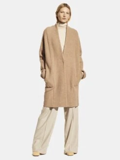 Vince Women's Collarless Cardigan Coat -ST.BERNARD Clothing V697278549xCAMELxPrimary 20037418