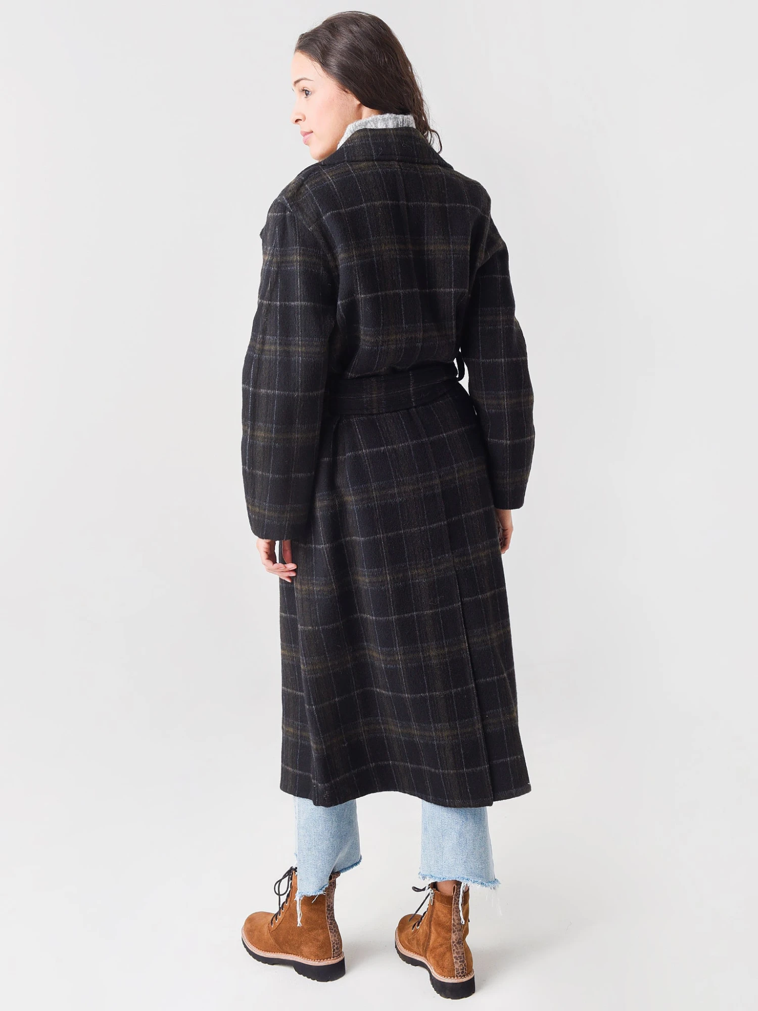 Vince Women's Long Plaid Coat 4 Vince Women's Long Plaid Coat - Image 4