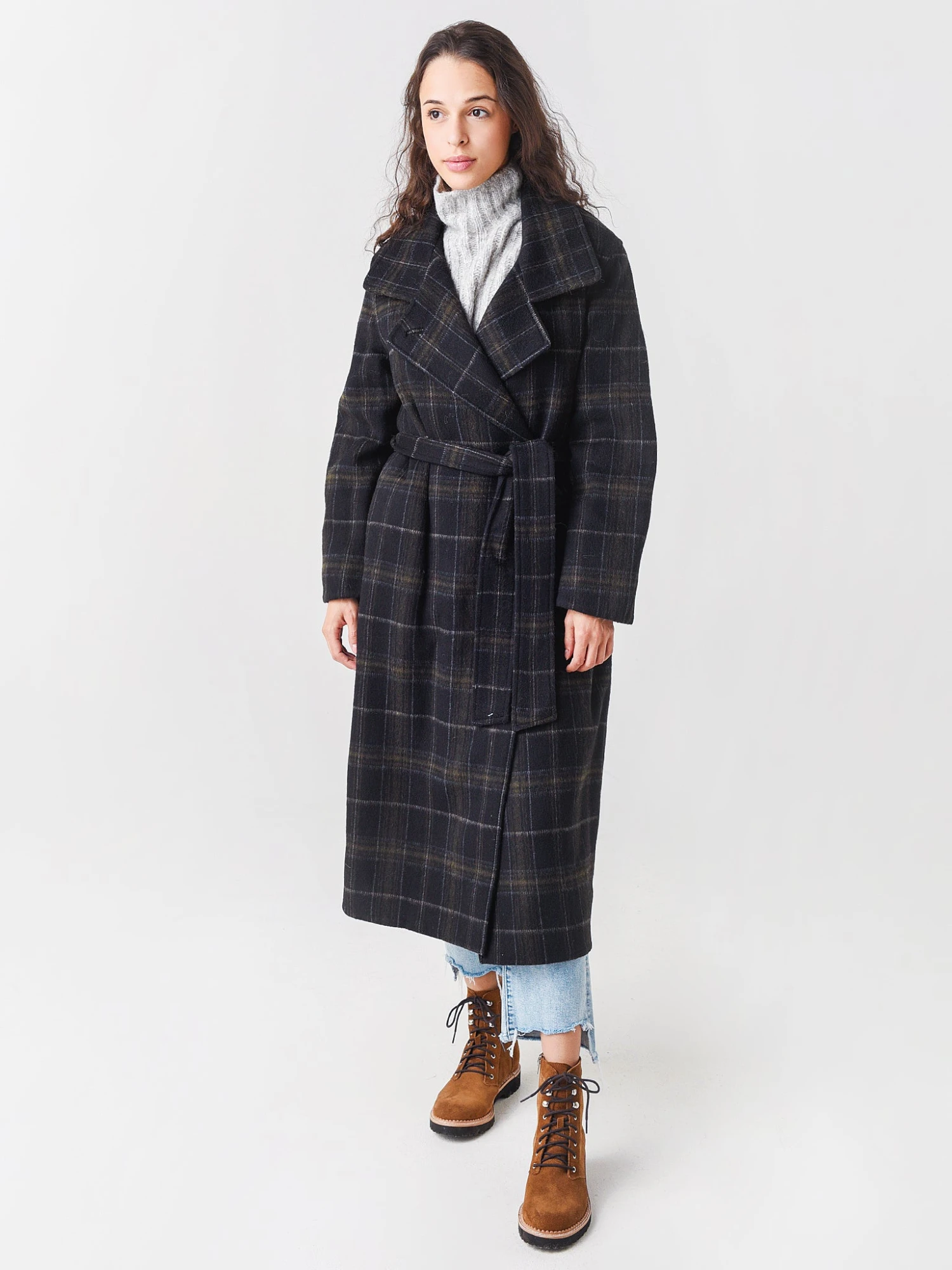 Vince Women's Long Plaid Coat 1 Vince Women's Long Plaid Coat