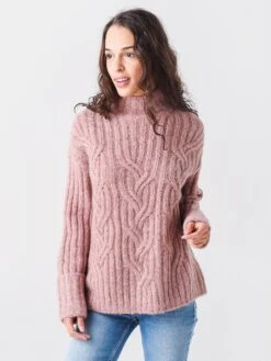 Vince Women's Mirrored Cable Turtleneck