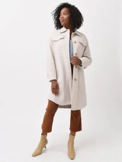 Vince Women's Brushed Wool Shirt Coat -ST.BERNARD Clothing V903291426xHORCHATAxAlt2 79886188