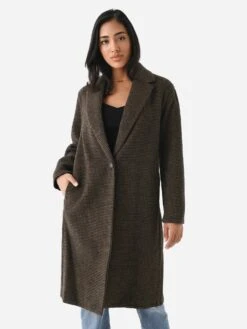Vince Women's Houndstooth Long Classic Coat