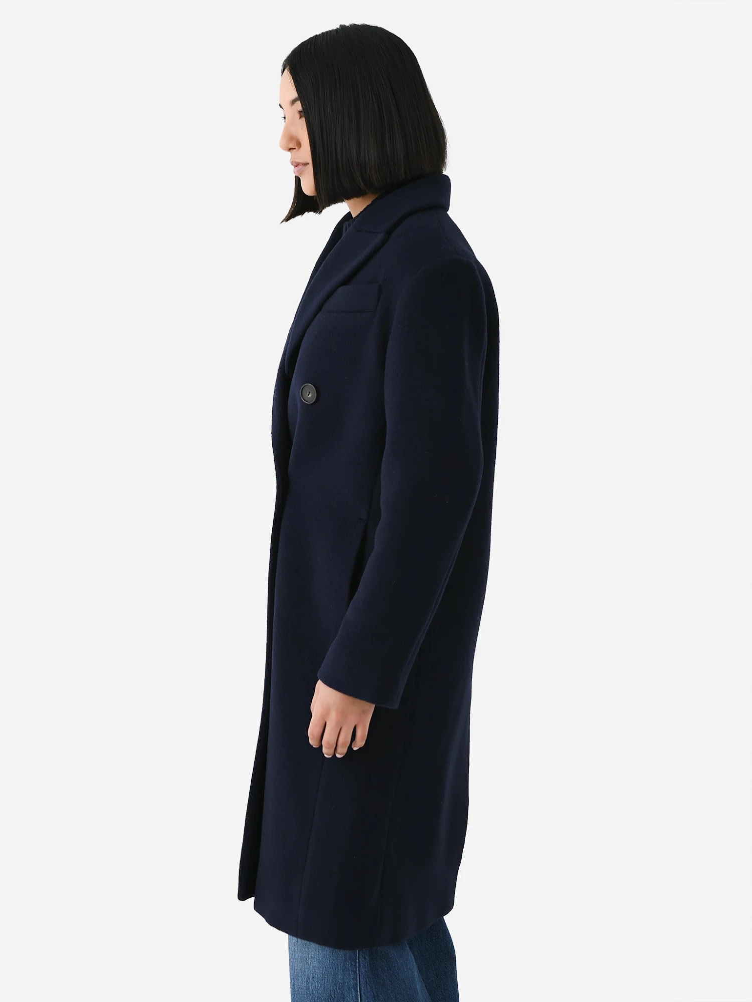 Vince Women's Brushed Wool Blend Double Breasted Coat 2 Vince Women's Brushed Wool Blend Double Breasted Coat - Image 2