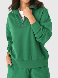 Varley Women's Hawley Half-Zip Sweatshirt -ST.BERNARD Clothing VAR01461xVERDANTGREENxAlt4 170623218