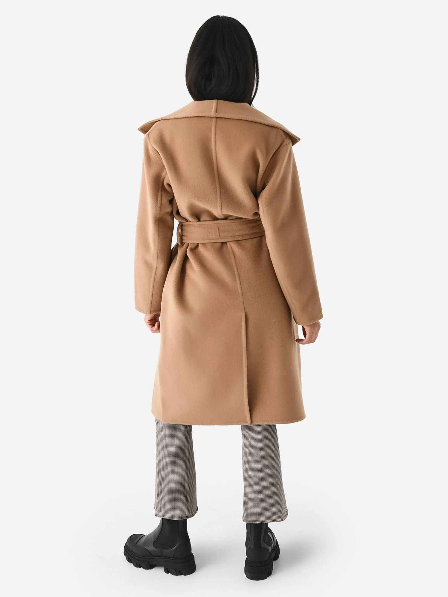 Vince Women's Belted Drape Neck Coat 3 Vince Women's Belted Drape Neck Coat - Image 3