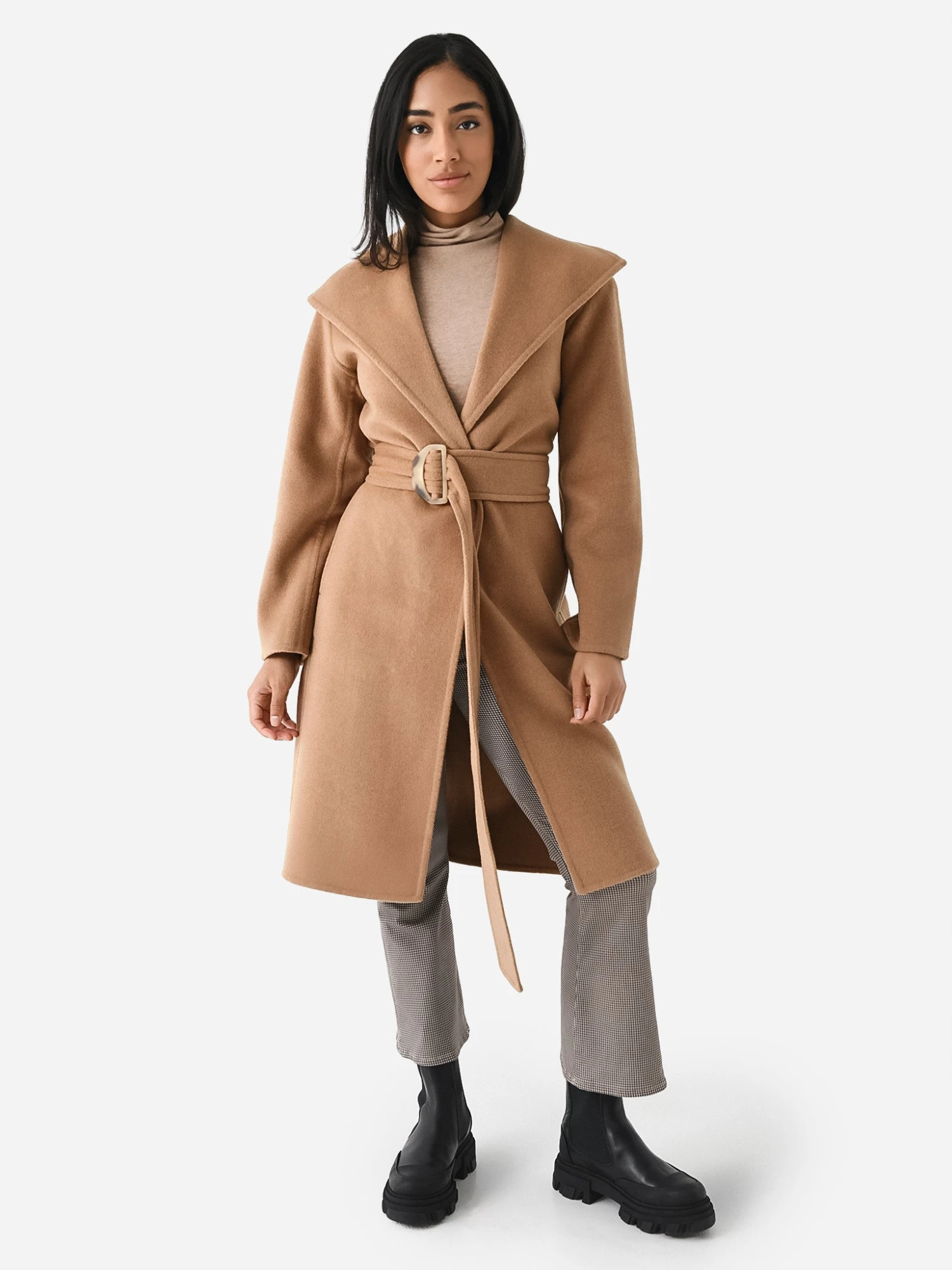 Vince Women's Belted Drape Neck Coat 1 Vince Women's Belted Drape Neck Coat