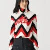 Perfect Moment Women's Chevron Merino Wool Turtleneck Sweater