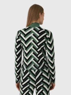 Perfect Moment Women's La Tour Merino Wool Quarter-Zip Sweater -ST.BERNARD Clothing W3001336xWAFFLEPRINTGREENxAlt2 173741078