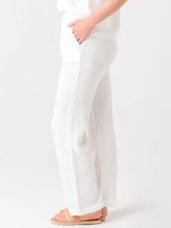 Faherty Brand Women's Dream Cotton Gauze Wide Leg Pant 6 Faherty Brand Women's Dream Cotton Gauze Wide Leg Pant -ST.BERNARD Clothing WBU2108xWHITExAlt2 36548077