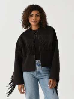 Frame Women's Mix Suede Fringe Coat