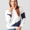Faherty Brand Women's Ripple Color-Blocked Fleece Hoodie