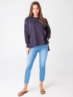 Z Supply Women's Layer Up Sweatshirt -ST.BERNARD Clothing ZLT213116xWASHEDBLACKxAlt1 43526775