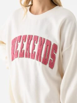 Z Supply Women's Oversized Weekends Sweatshirt -ST.BERNARD Clothing ZLT243720xBONExAlt4 136048764