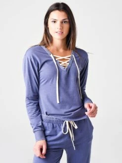 Z Supply Women's Lacie Terry Long Sleeve Pullover Sweatshirt