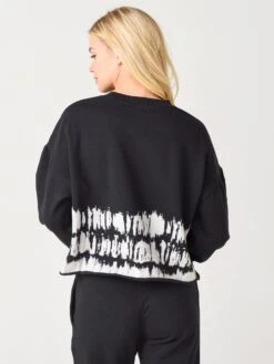 Z Supply Women's Tempest Stripe Tie-Dye Fleece Pullover Sweatshirt -ST.BERNARD Clothing ZT211417xBLACKxAlt3 26337368