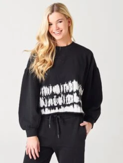 Z Supply Women's Tempest Stripe Tie-Dye Fleece Pullover Sweatshirt -ST.BERNARD Clothing ZT211417xBLACKxPrimary 26340267 053194f5 8bce 4b94 add1 38a1e87b5e24