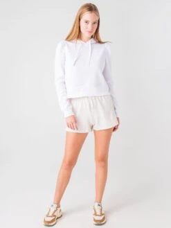 Z Supply Women's Logan Puff Sleeve Hoodie -ST.BERNARD Clothing ZT211710xWHITExAlt1 43102514