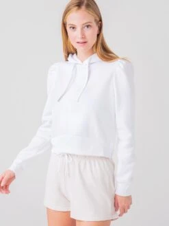 Z Supply Women's Logan Puff Sleeve Hoodie -ST.BERNARD Clothing ZT211710xWHITExPrimary 43005375