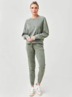 Z Supply Women's Bo Embroidered Star Sweatshirt 9 Z Supply Women's Bo Embroidered Star Sweatshirt -ST.BERNARD Clothing ZT214341xDUSTYOLIVExAlt2 55721586