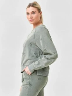 Z Supply Women's Bo Embroidered Star Sweatshirt 10 Z Supply Women's Bo Embroidered Star Sweatshirt -ST.BERNARD Clothing ZT214341xDUSTYOLIVExAlt3 55721588