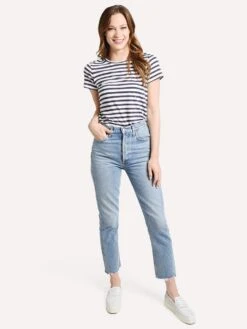 Agolde Riley Hi-Rise Straight Crop Jean -ST.BERNARD Clothing a056d 811 zephyr md ltindigo alt3