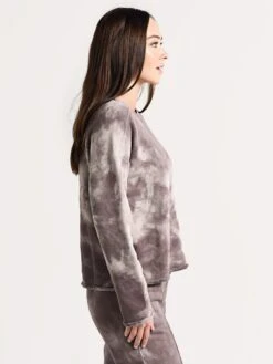ATM Women's Tie Dye French Terry Sweatshirt -ST.BERNARD Clothing aw1217 fct1 mushroomtiedyealt1