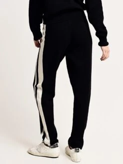 ATM Cashmere Blend Jacquard Stripe Sweater Pant 6 ATM Cashmere Blend Jacquard Stripe Sweater Pant -ST.BERNARD Clothing aw8912 uc black chalkalt2