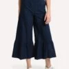 ATM Women's Cotton Oxford Flared Pants
