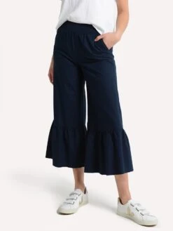 ATM Women's Cotton Oxford Flared Pants 7 ATM Women's Cotton Oxford Flared Pants -ST.BERNARD Clothing aw9162 maf midnightalt1