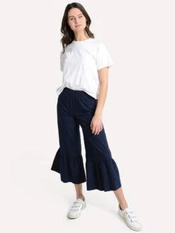 ATM Women's Cotton Oxford Flared Pants 9 ATM Women's Cotton Oxford Flared Pants -ST.BERNARD Clothing aw9162 maf midnightalt3