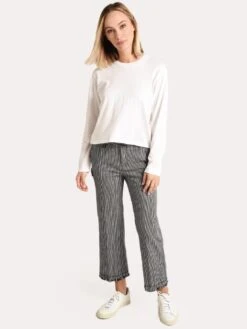 ATM Women's Railroad Stripe Pant 7 ATM Women's Railroad Stripe Pant -ST.BERNARD Clothing aw9166 maq indigo whitestripealt3