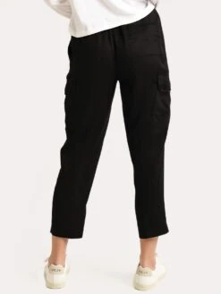 ATM Women's Tencel Pull-On Cargo Pant -ST.BERNARD Clothing aw9169 mak blackalt2