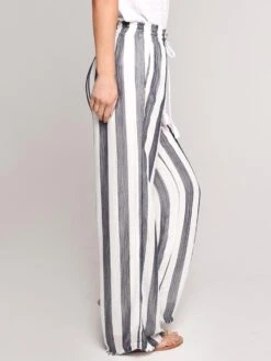 Bella Dahl Tassel Cord Wide Leg Pant -ST.BERNARD Clothing b3029 647 304 blue whitestripealt1