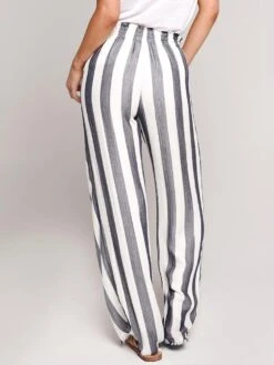 Bella Dahl Tassel Cord Wide Leg Pant -ST.BERNARD Clothing b3029 647 304 blue whitestripealt2